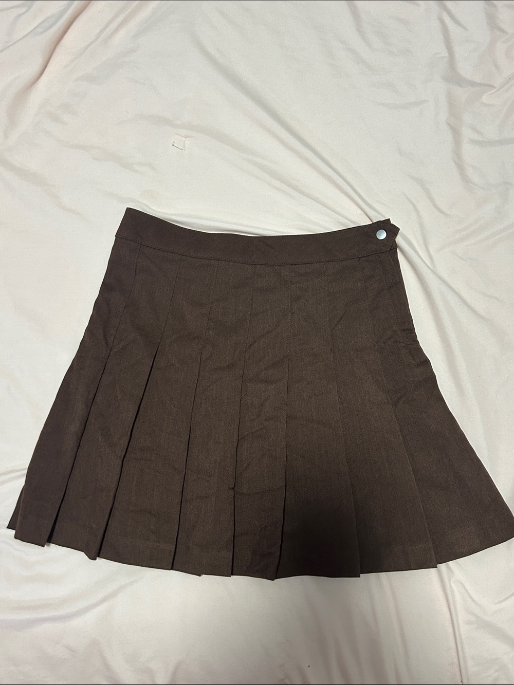 H&M Dark Brown Pleated Mini Skirt